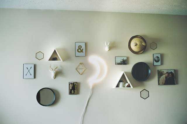 Cozy Corner gallery wall moon light katielikeme.com